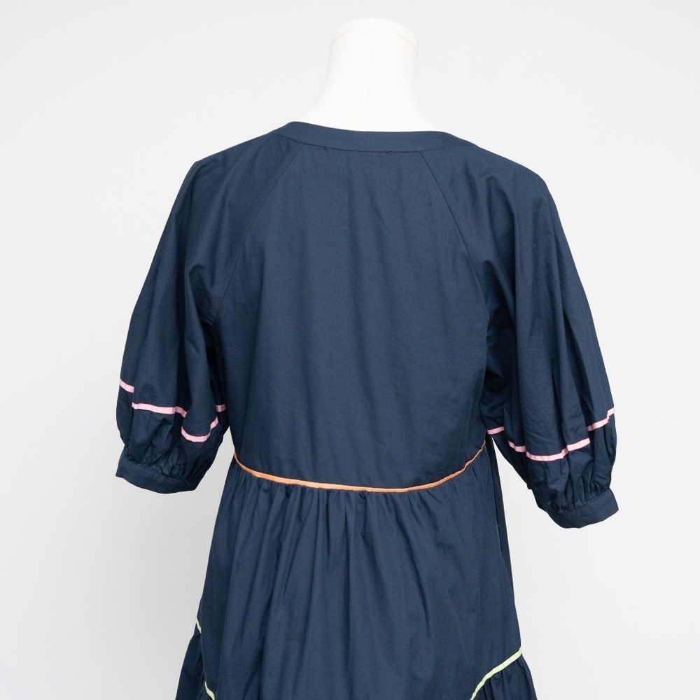 English Factory | Short Puff Sleeve Dress with Piping Detail - Picture 11 of 14